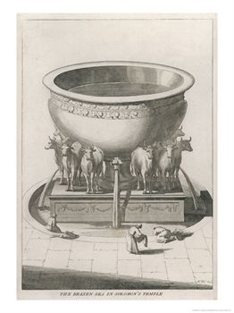 Depiction of Brazen Sea outside Solomon's Temple Depiction of Brazen Sea outside Solomon's Temple