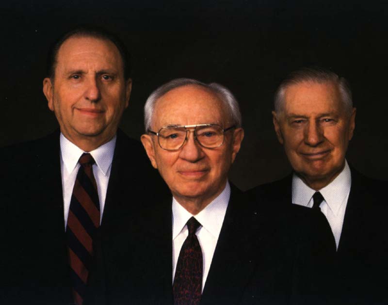 President Gordon B. Hinckley, President Thomas Monson, President James Faust President Gordon B. Hinckley, President Thomas Monson, President James Faust